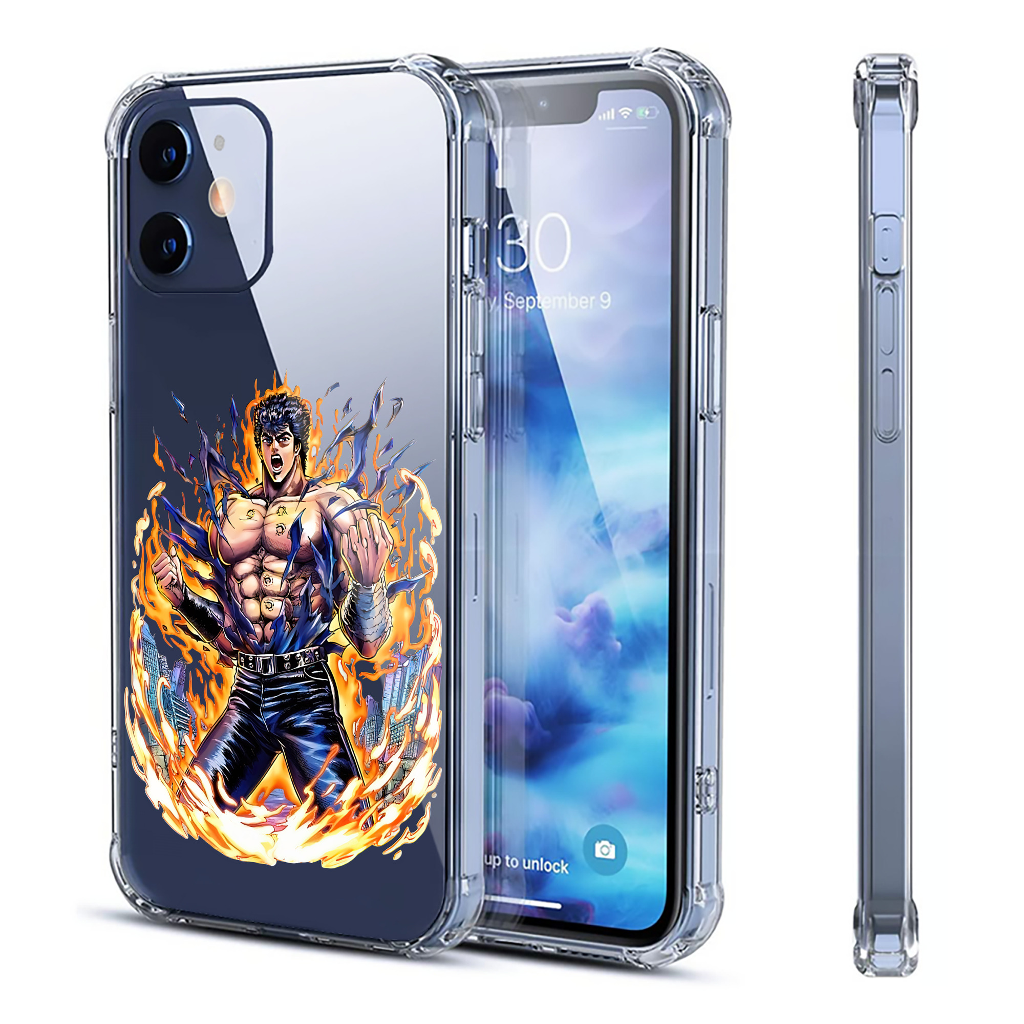 （画像用） 北斗の拳 Fist of the North Star 【iPhone 12シリーズ対応】透明スマホケース（クリアソフトケース）